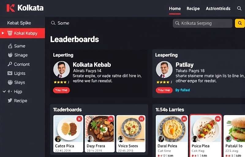 Kolkata Kebab Spike community features showing player interactions, leaderboards, and recipe sharing with Kolkata Kebab Spike watermark